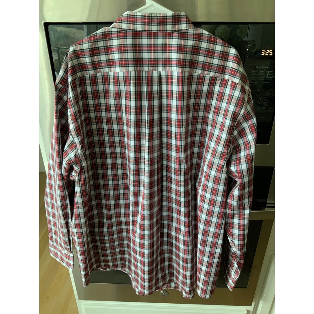 Roundtree & Yorke Travel Smart btton down shirt 2XB re black white plaid - Picture 4 of 10